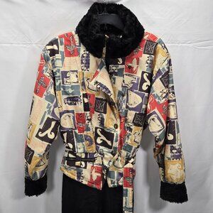VTG Nils Skiwear Womens One Piece Snow Suit Retro 90's Faux Fur Size 6
